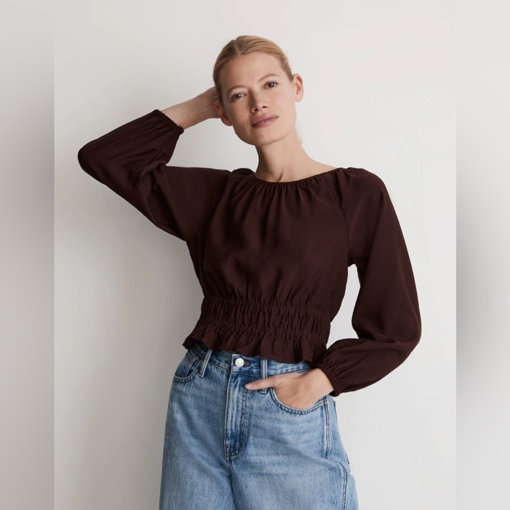 Madewell NAVY BLUE Item NI195
Twill Tie-Back Cutout Top